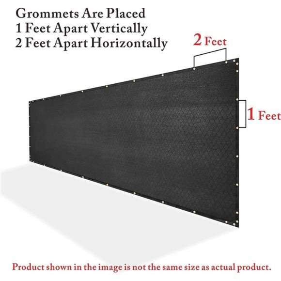 5' x 50' Black Fence Screen Windscreen Cover Netting Mesh Fabric Cloth - Picture 2 of 6